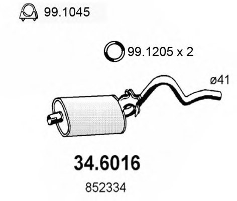 ASSO 34.6016 Middle Silencer
